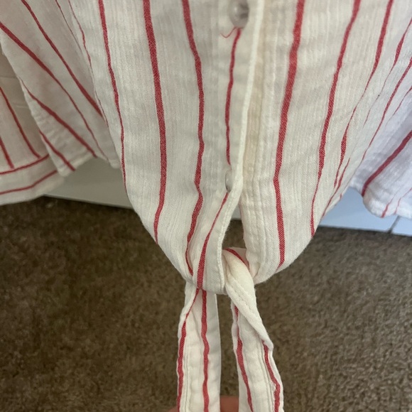 NWT ANTHRO sanctuary red striped tie front top small - Picture 7 of 7